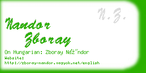 nandor zboray business card